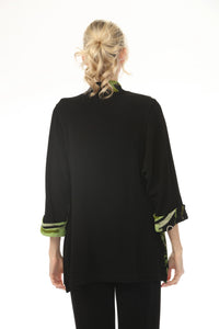 SWING LIME FLOWER ONE BUTTON JACKET-MOONLIGHT