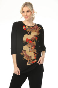 RED CRANE TUNIC TOP-MOONLIGHT