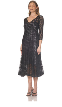 LACE 3/4 SLEEVE DRESS-TRUE STEEL-KOMAROV