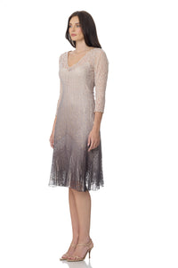 LACE 3/4 SLEEVE DRESS-BEAH CAFE OMBRE-KOMAROV