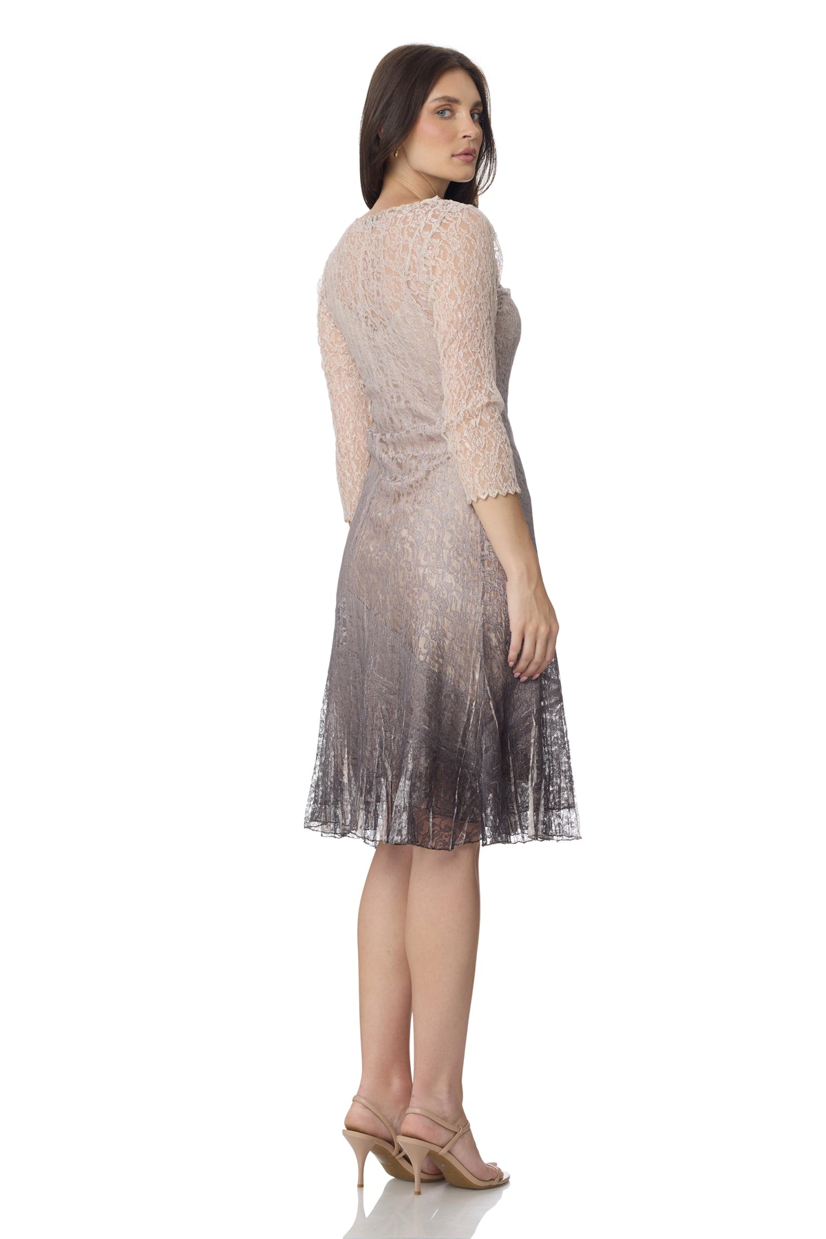 LACE 3/4 SLEEVE DRESS-BEAH CAFE OMBRE-KOMAROV
