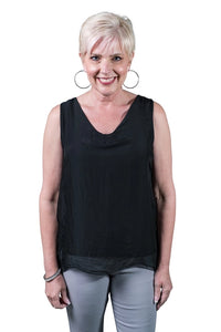 DINA SILK V-NECK TANK-ONE SIZE-TEES BY TINA