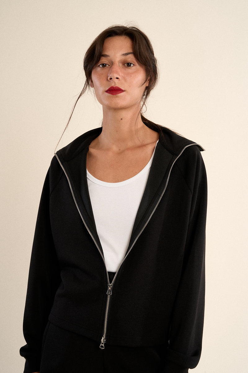DORA ZIP JACKET-BLACK-GABRIELLE BY MOLLY BRACKEN