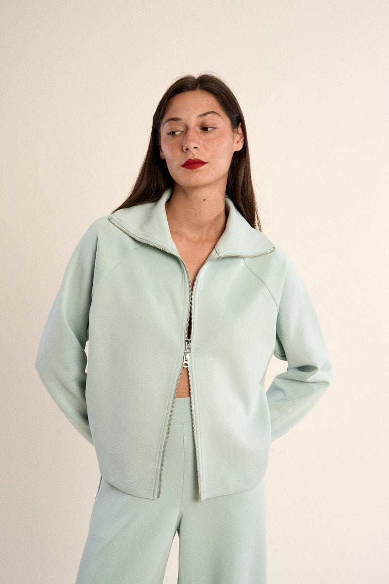 DORA ZIP JACKET-SAGE-GABRIELLE BY MOLLY BRACKEN