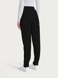 CIGARETTE STYLE PANT W/CASHMERE-BLACK-RAGNO