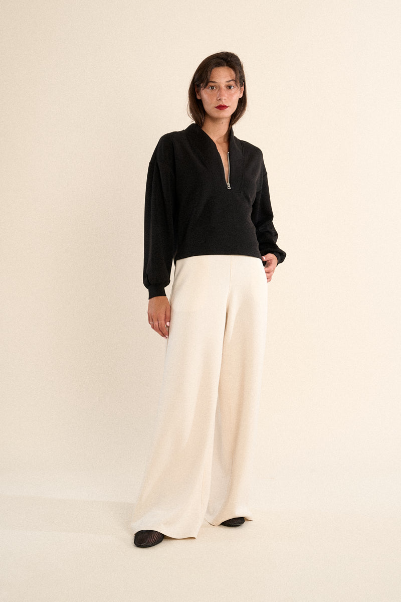 EDIE HALF SIP TOP-BLACK-GABRIELLE BY MOLLY BRACKEN