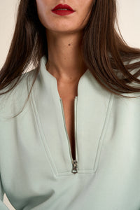 EDIE HALF SIP TOP-SAGE-GABRIELLE BY MOLLY BRACKEN