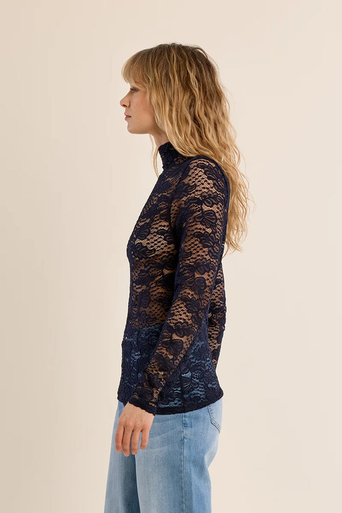 LACE UNDERSHIRT-NAVY BLUE-MOLLY BRACKEN