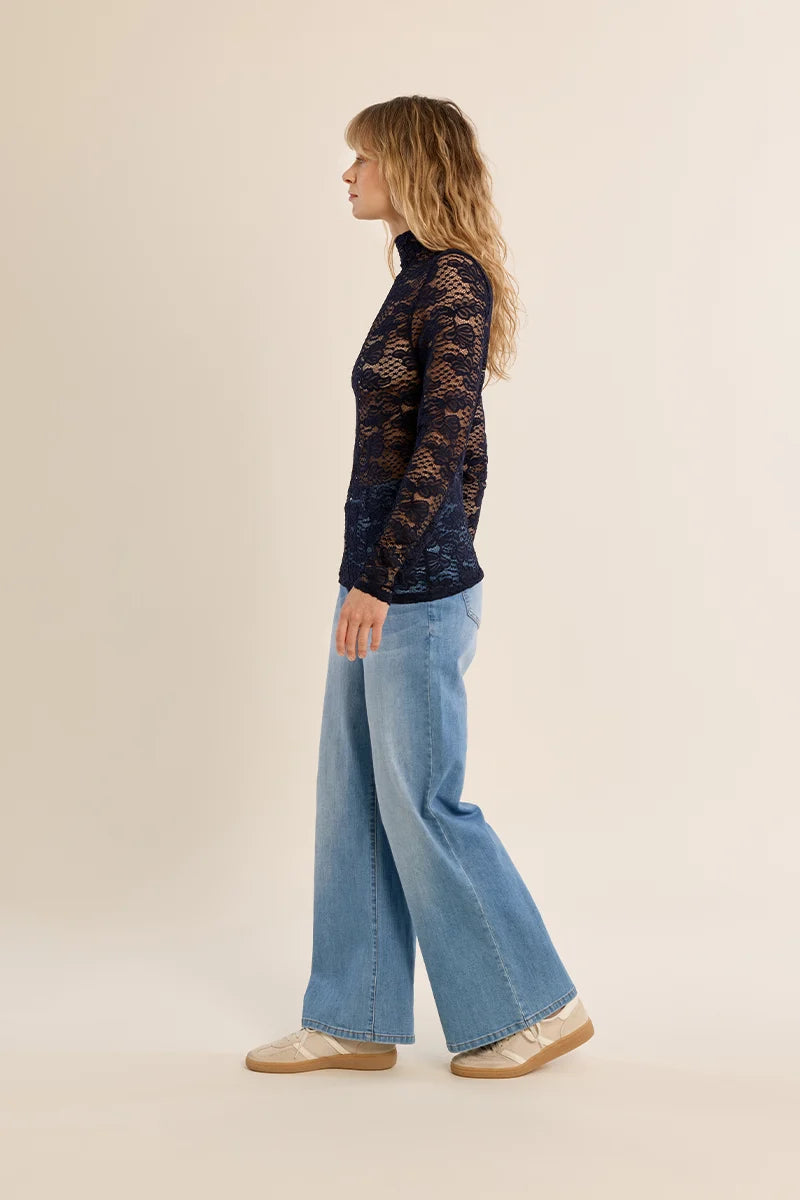 LACE UNDERSHIRT-NAVY BLUE-MOLLY BRACKEN