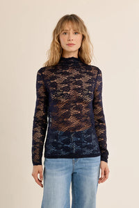 LACE UNDERSHIRT-NAVY BLUE-MOLLY BRACKEN