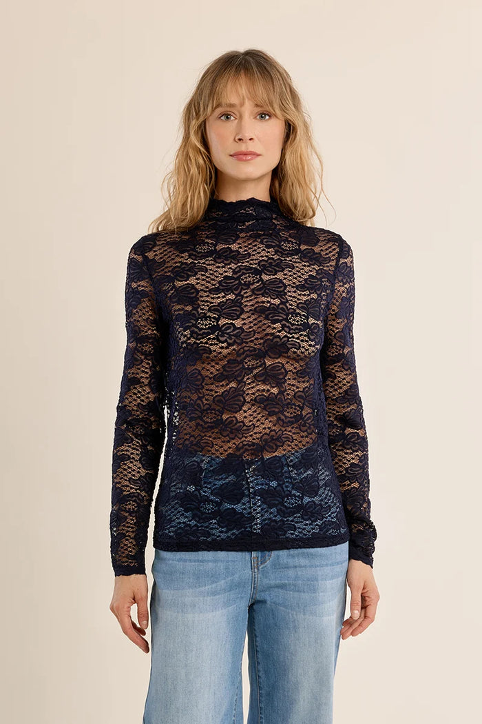 LACE UNDERSHIRT-NAVY BLUE-MOLLY BRACKEN