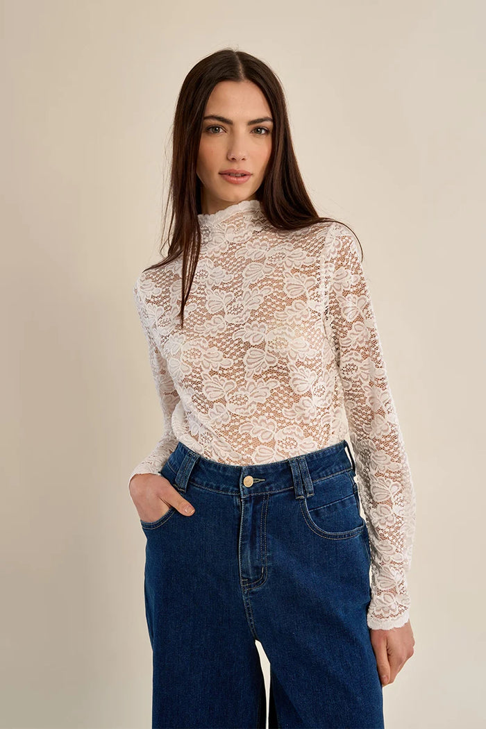 LACE UNDERSHIRT-OFF WHITE-MOLLY BRACKEN