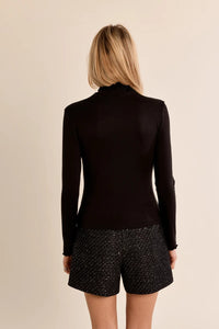 SCALLOPED COLLAR UNDERSHIRT-BLACK-MOLLY BRACKEN