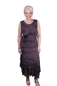 ALEENA SILK MAXI DRESS-ONE SIZE-TEES BY TINA