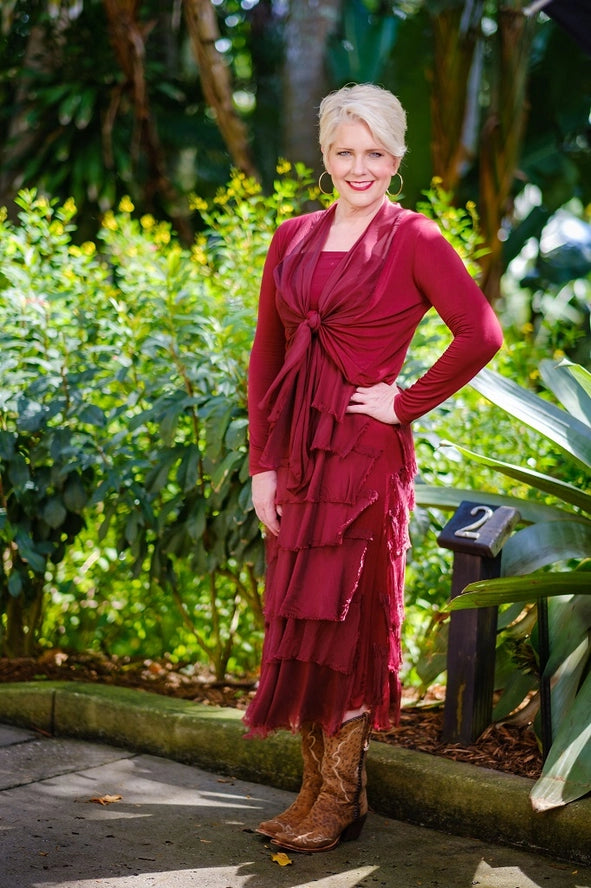 ELISA RUFFLE SILK SKIRT-ONE SIZE-TEES BY TINA