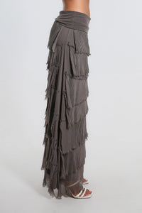 ELISA RUFFLE SILK SKIRT-ONE SIZE-TEES BY TINA