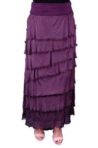 ELISA RUFFLE SILK SKIRT-ONE SIZE-TEES BY TINA