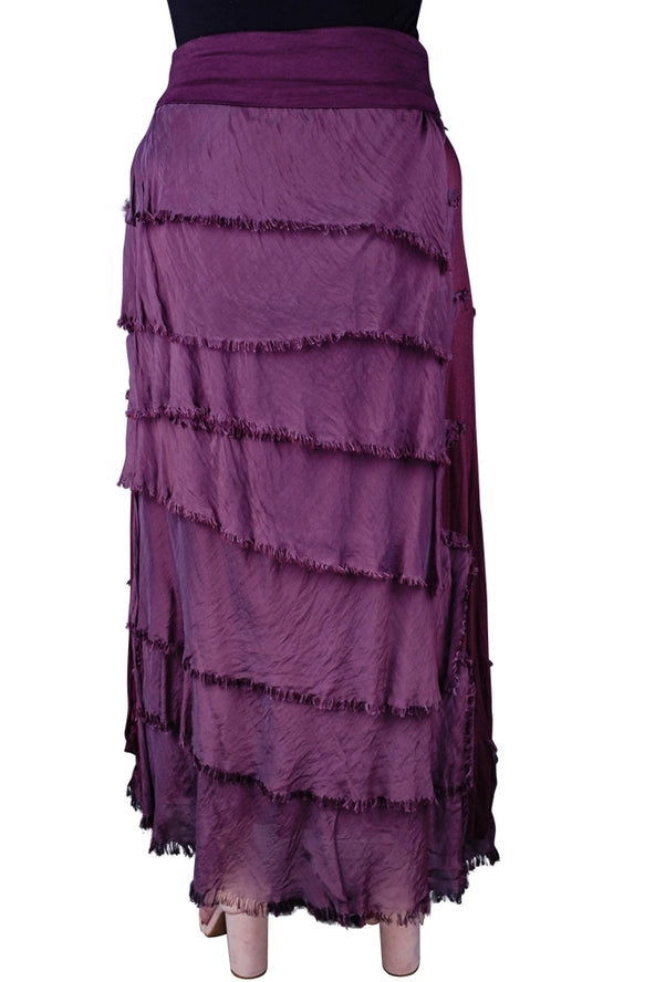 ELISA RUFFLE SILK SKIRT-ONE SIZE-TEES BY TINA