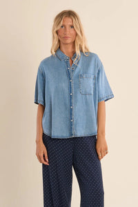 DENIM S/S BLOUSE-MOLLY BRACKEN