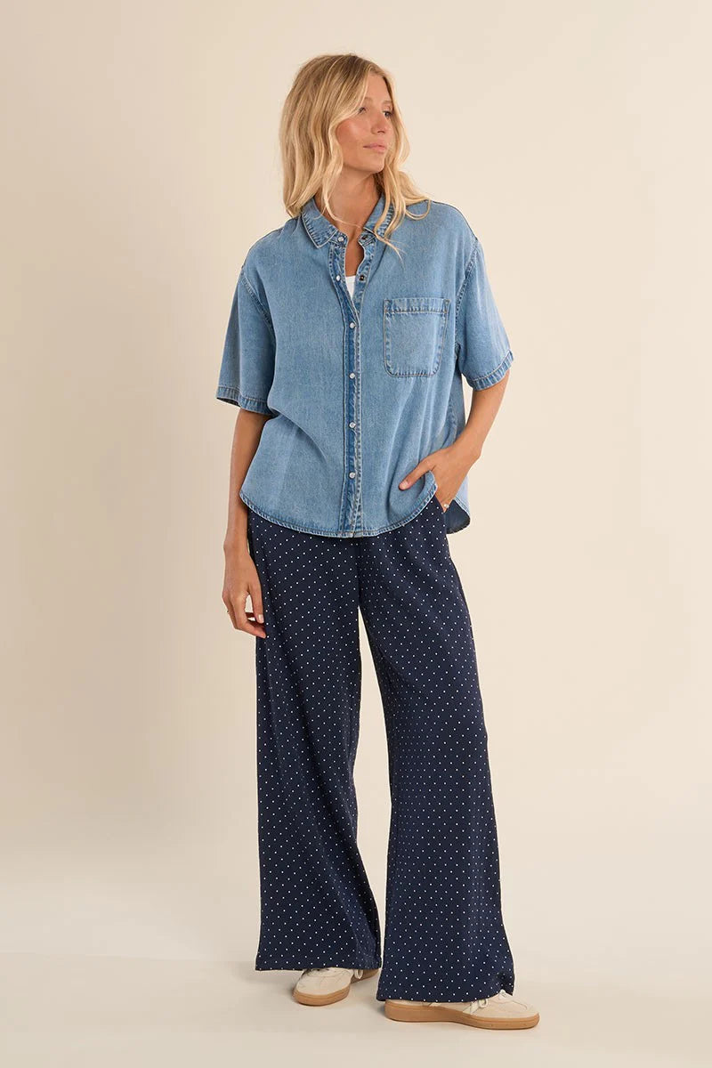 DENIM S/S BLOUSE-MOLLY BRACKEN