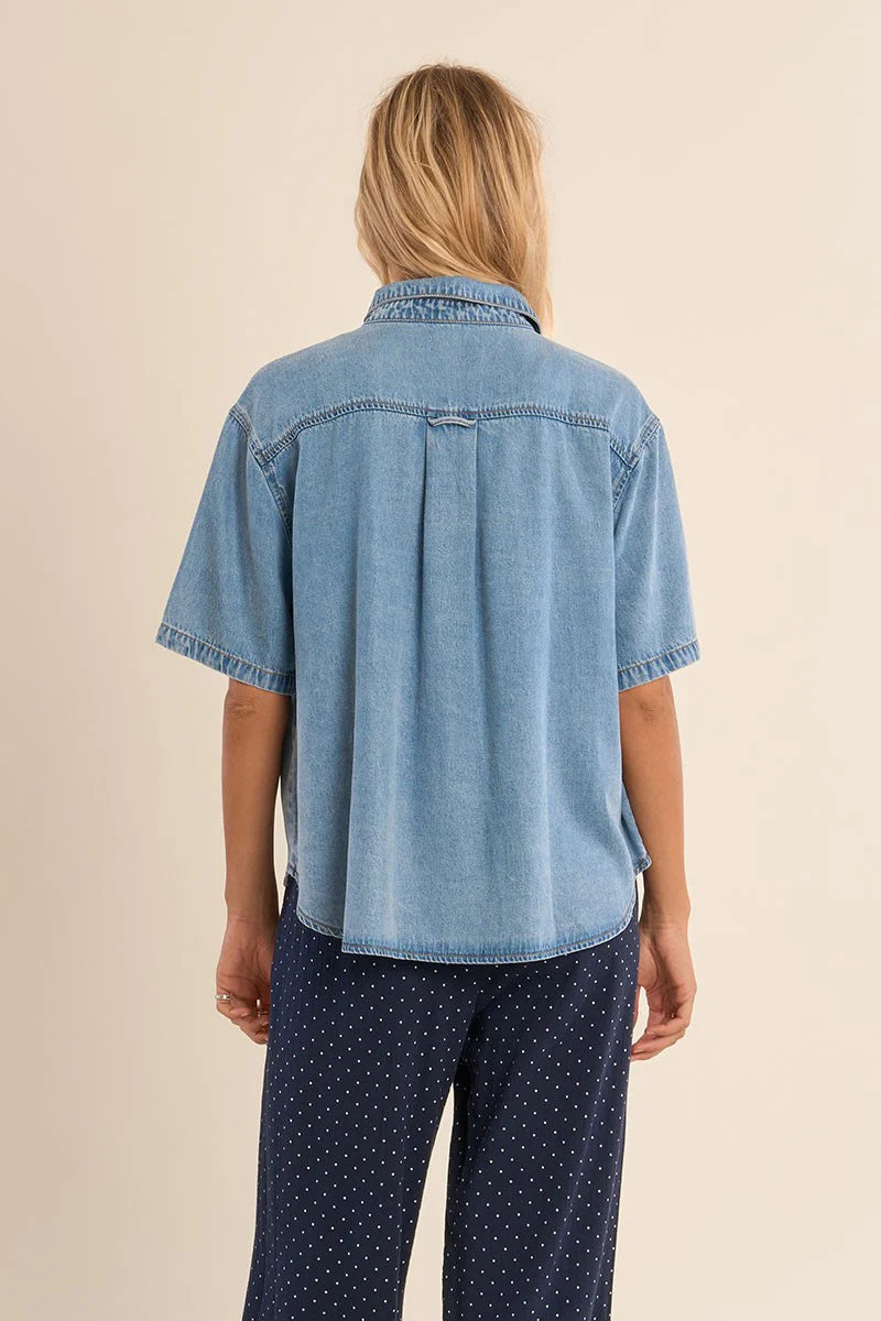 DENIM S/S BLOUSE-MOLLY BRACKEN