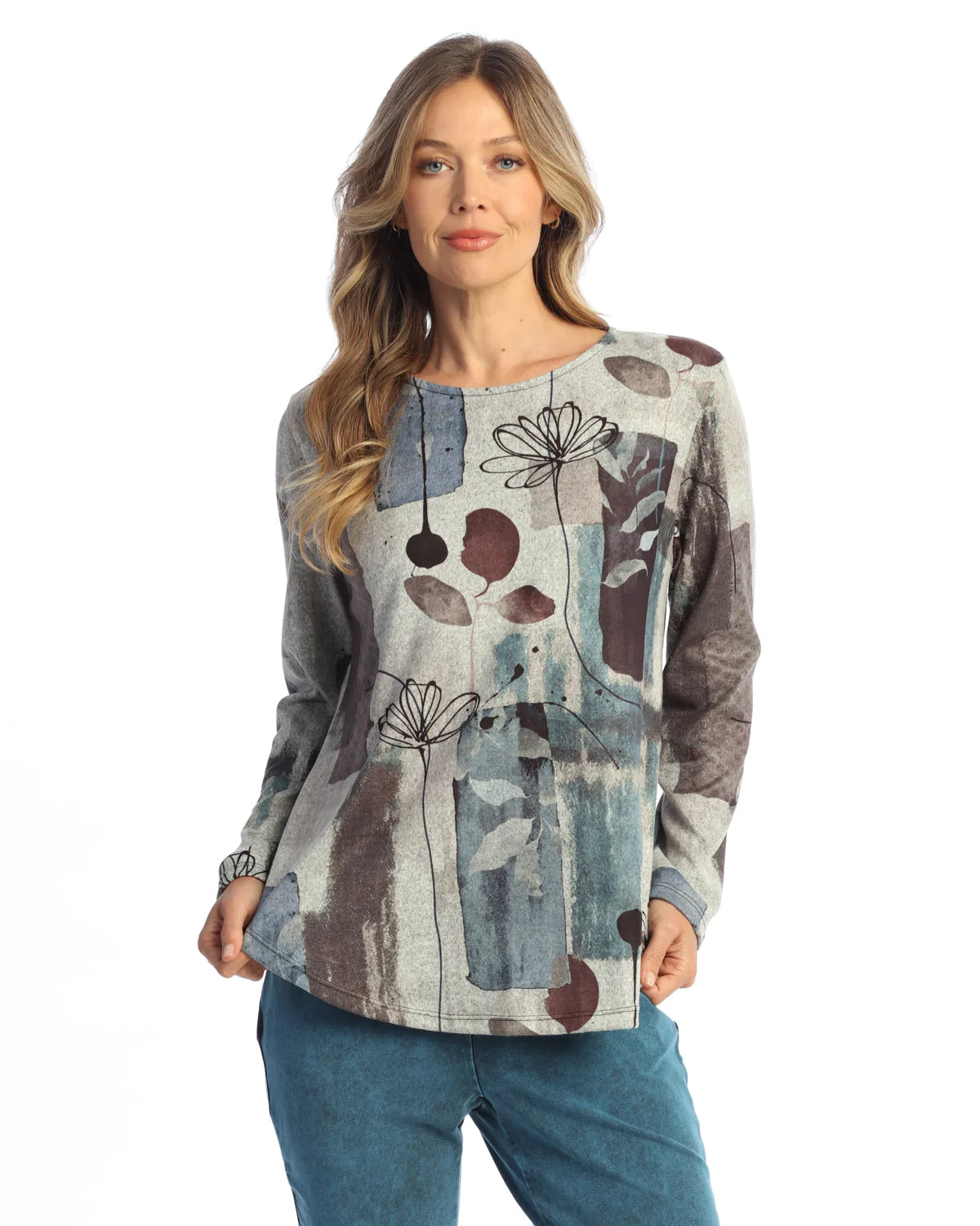 AURELIA FRENCH BRUSHED SIDE SLIT TUNIC-JESS AND JANE