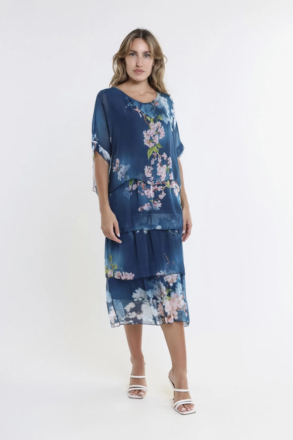 FLORAL AVA 3 TIER DRESS-ONE SIZE-TEES BY TINA