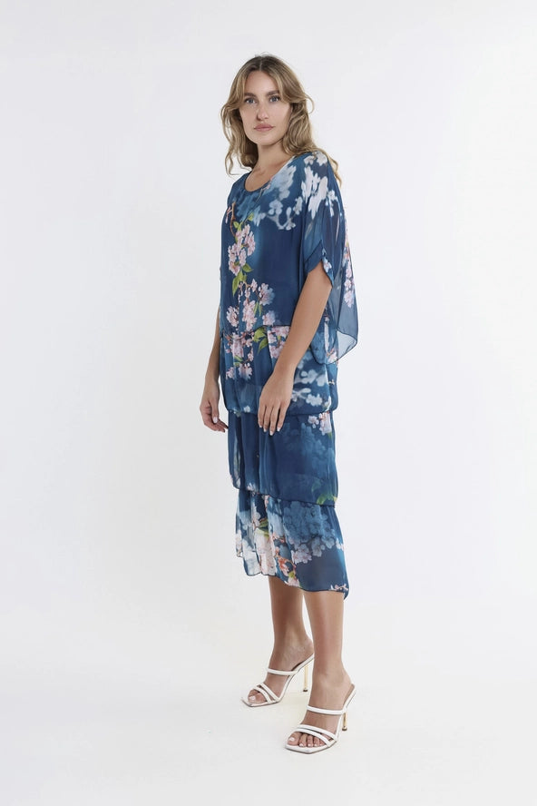 FLORAL AVA 3 TIER DRESS-ONE SIZE-TEES BY TINA