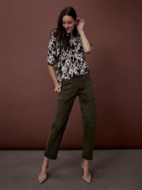 SMOOTH TWILL BARREL PANT-OLIVE-CHARLIE B