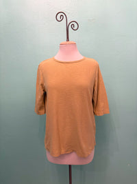 Front view of Mustard Seed linen cotton relaxed fit tee on mannequin