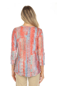 CORAL HAZE V-NECK TOP-CARINE