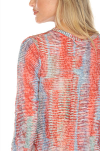 CORAL HAZE V-NECK TOP-CARINE