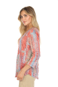 CORAL HAZE V-NECK TOP-CARINE
