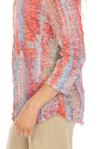 CORAL HAZE V-NECK TOP-CARINE