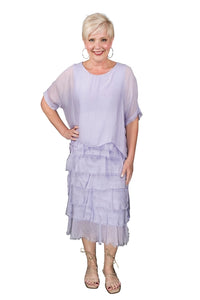 GAIL TIERED RUFFLE DRESS-ONE SIZE-TEES BY TINA