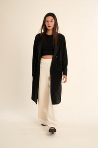 GEORGIA DOUBLE BREASTED TOPPER COAT-BLACK-GABRIELLE BY MOLLY BRACKEN
