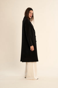 GEORGIA DOUBLE BREASTED TOPPER COAT-BLACK-GABRIELLE BY MOLLY BRACKEN