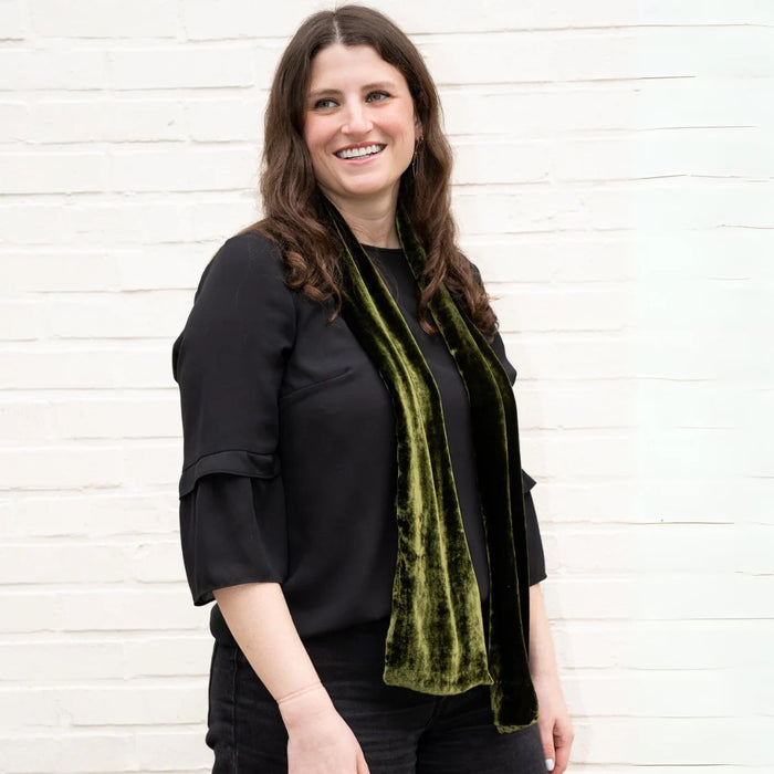 SILK VELVET OBLONG SCARF-DANA HERBERT