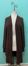 LONG KNIT CARDIGAN-CHOCOLATE-M MADE IN ITALY