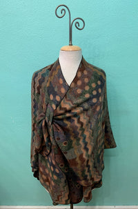 REVERSIBLE CASHMERE SHAWL W/LOOP -RAPTI FASHIONS