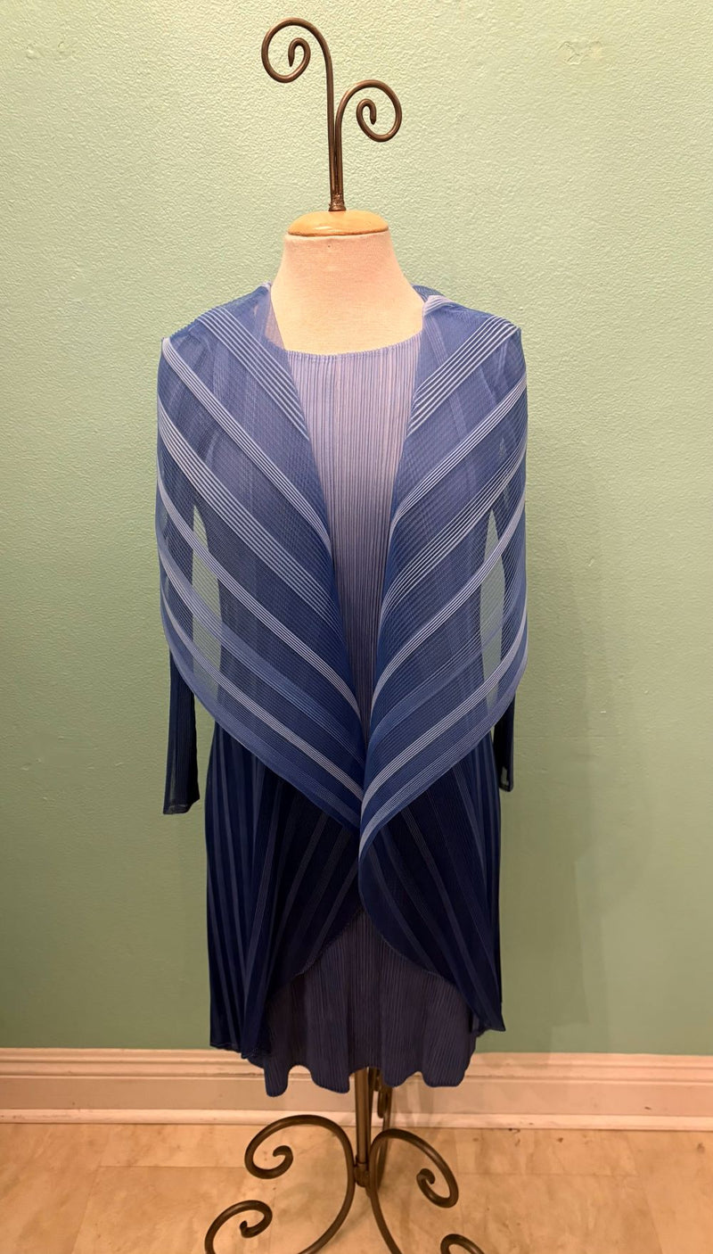 OMBRE SHORT DRESS W/ COLLAR JACKET 2-PIECE-COBALT-JOURNEY OMBRE SHORT DRESS W/ COLLAR JACKET 2-PIECE-COBALT-JOURNEY