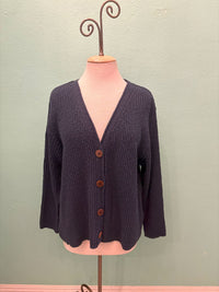 RIBBED 4 BUTTON CARDIGAN 100% COTTON-AVALIN