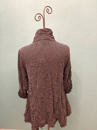 STRIPE BUTTON JACKET WITH ROLL TAB SLEEVE-MOONLIGHT