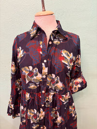 JUNE BUTTONDOWN NAVY FLORAL-DRESS ADDICT