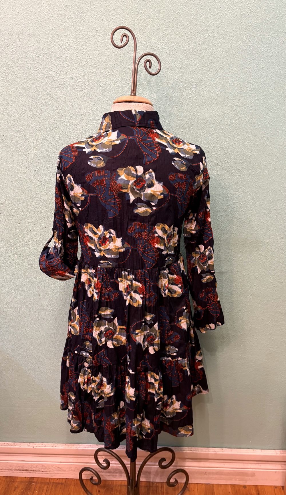 JUNE BUTTONDOWN NAVY FLORAL-DRESS ADDICT