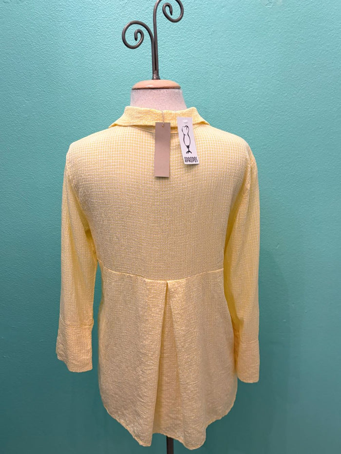 EASY CROP SHIRT CRINKLE CHECK-SOLAR-CUT LOOSE