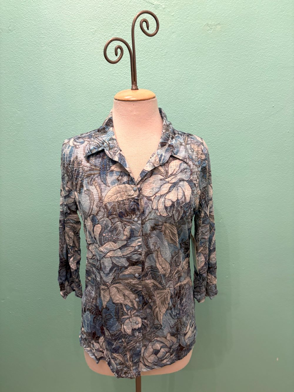 BRIAR 3/4 SLEEVE SNAP SHIRT-LEGER