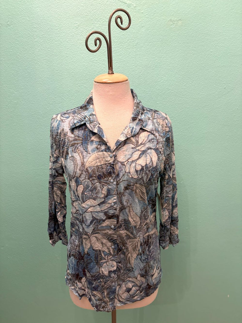 BRIAR 3/4 SLEEVE SNAP SHIRT-LEGER