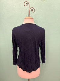 SHORT CRINKLE CARDIGAN-NAVY-SHANA
