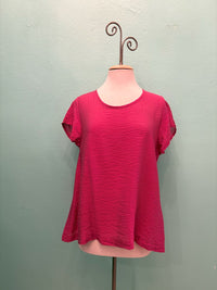 CAP SLEEVE SWING TOP PARACHUTE-RHUBARB-CUT LOOSE